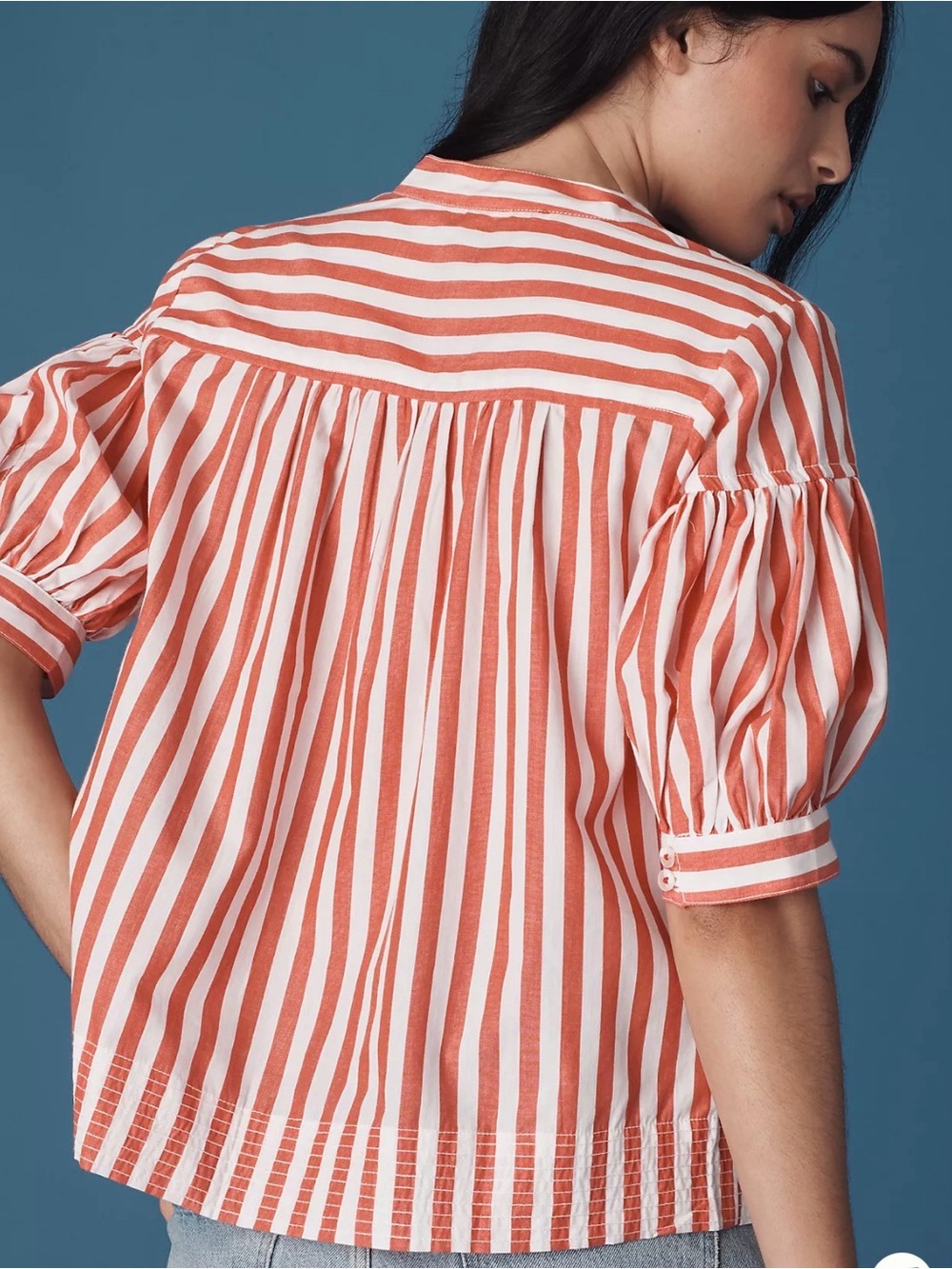 Anthropologie Red Striped Women's Top Sz 1X - Picture 2 of 7